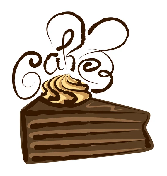Gâteau au chocolat avec inscription — Image vectorielle