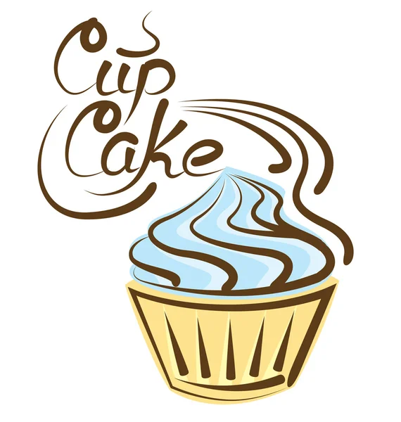 Cupcake mit kalligrafischer Inschrift — Stockvektor