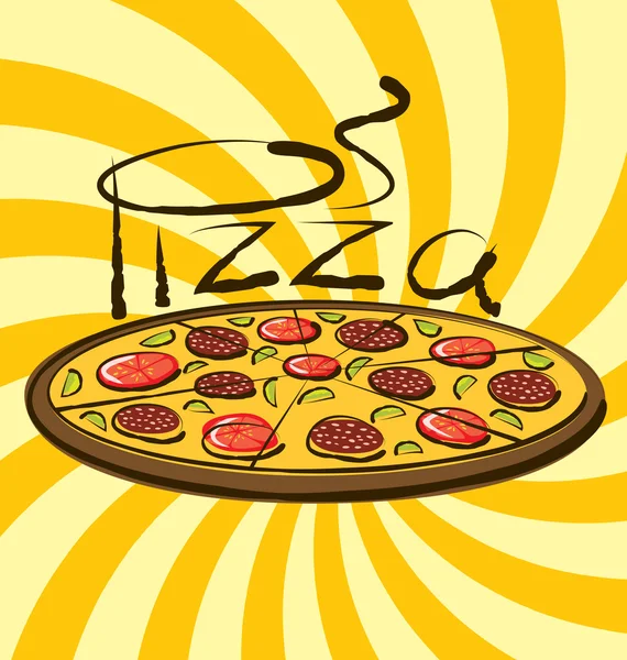 Πίτσα με επιγραφή και άρωμα — Διανυσματικό Αρχείο