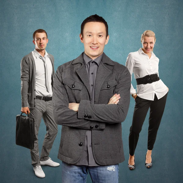 Teamwork and Asian Man With Folded Hands — Stock Photo, Image