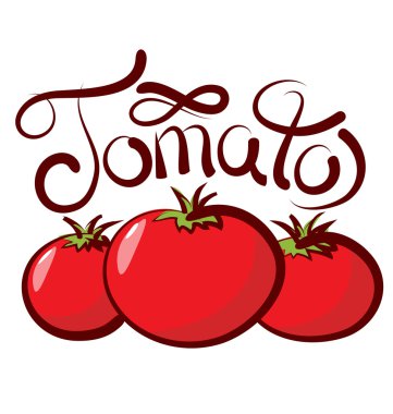 Kaligrafi yazıt ile üç domates