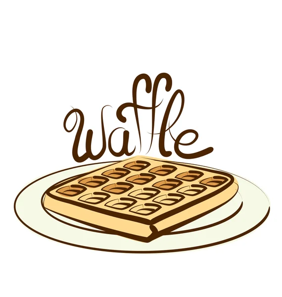 Waffle with calligraphic inscription — Stock Vector