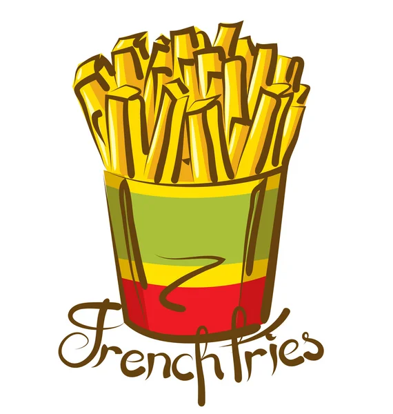 Fritos franceses com inscrição — Vetor de Stock