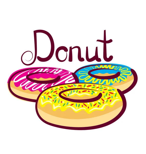 Donut con inscripción caligráfica — Vector de stock