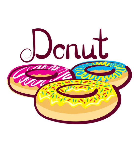 Donut con inscripción caligráfica — Archivo Imágenes Vectoriales