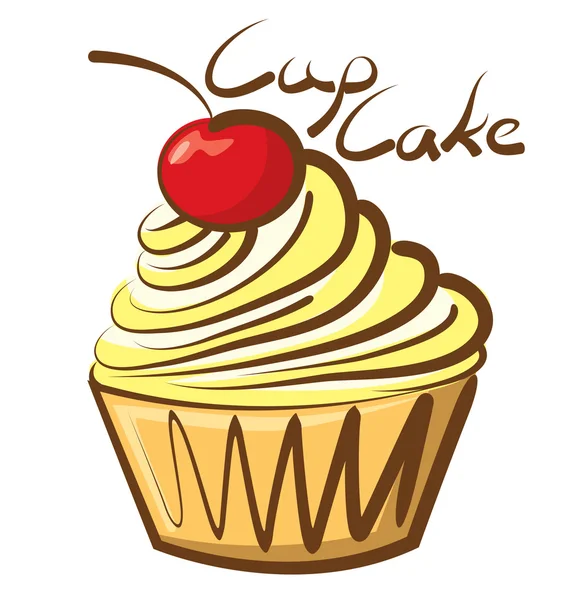 Cupcake con inscripción caligráfica — Vector de stock