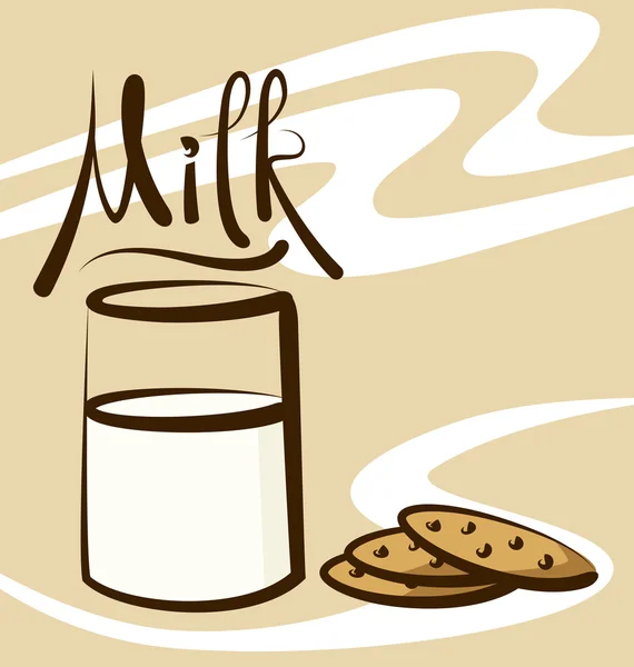 牛奶与书法题字 — 图库矢量图片