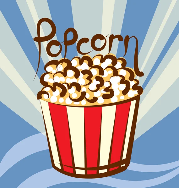 Popcorn avec inscription calligraphique — Image vectorielle