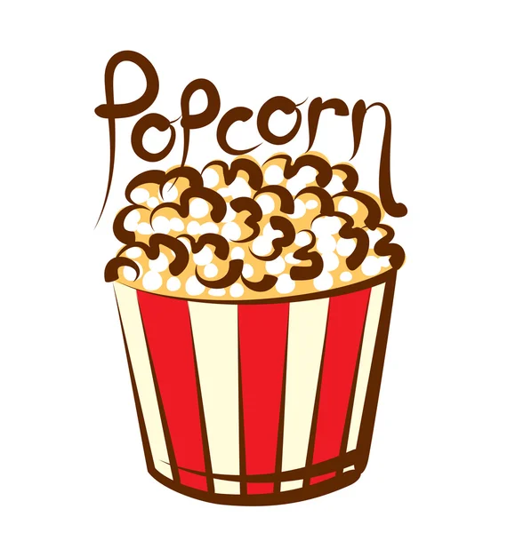 Popcorn avec inscription calligraphique — Image vectorielle