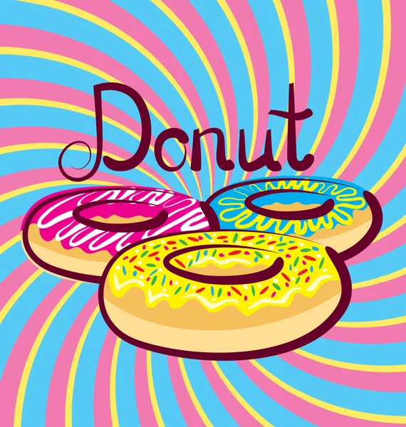 Donut mit kalligraphischer Inschrift — Stockvektor