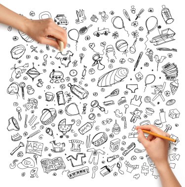 Fikir aile arka plan ve insan eli