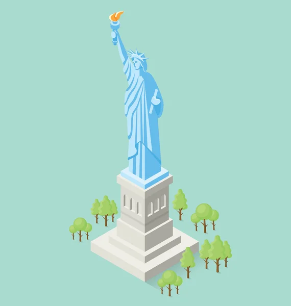 Estatua de la libertad en Estados Unidos — Vector de stock