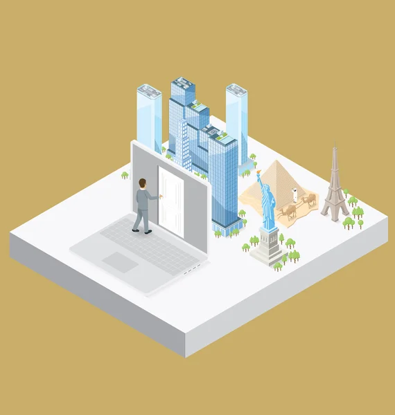 Concepto de conocimiento isométrico plano — Archivo Imágenes Vectoriales