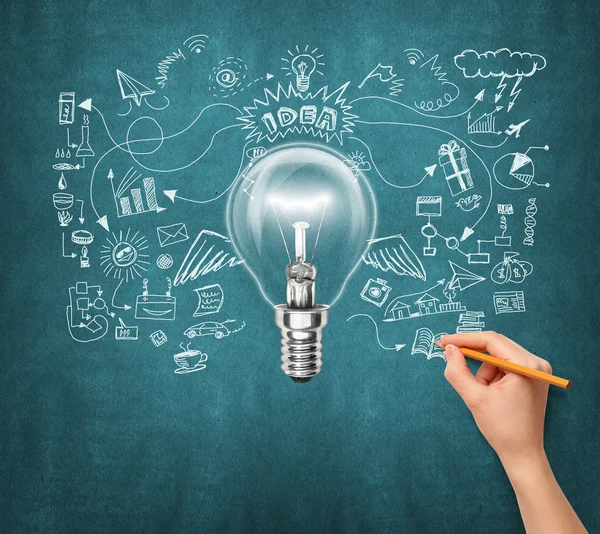 Idea sfondo con lampada — Foto Stock