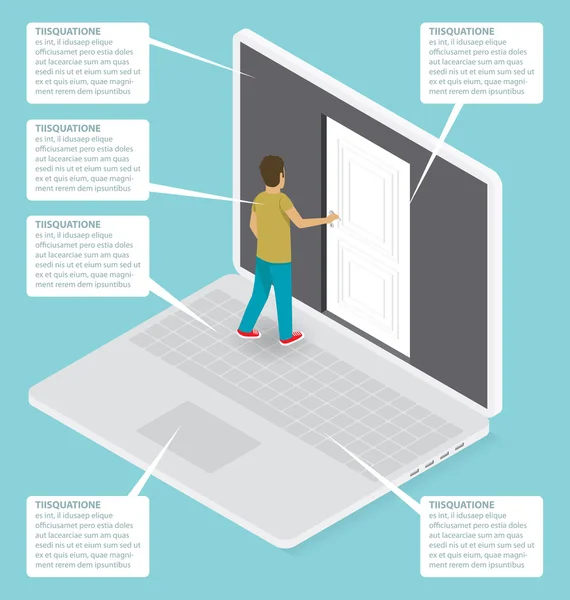 Isométrique plat avec concept d'éducation — Image vectorielle