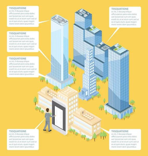 Edificio de oficinas isométrico plano — Archivo Imágenes Vectoriales