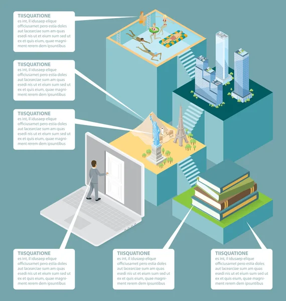 Internet Concept platte isometrisch — Stockvector