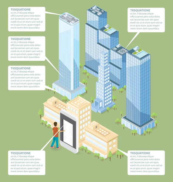 Edificio de oficinas isométrico plano — Archivo Imágenes Vectoriales