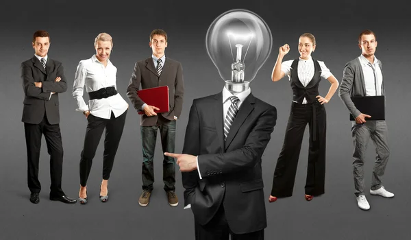 Business Team With Lamp Head — Stock Photo, Image