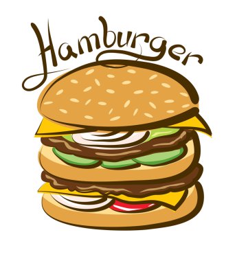Fast food hamburger.