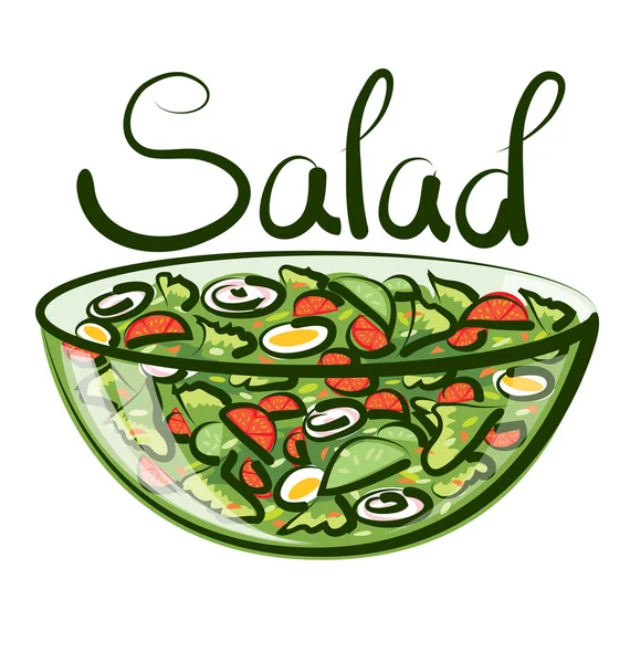 Salada de verduras de verão — Vetor de Stock