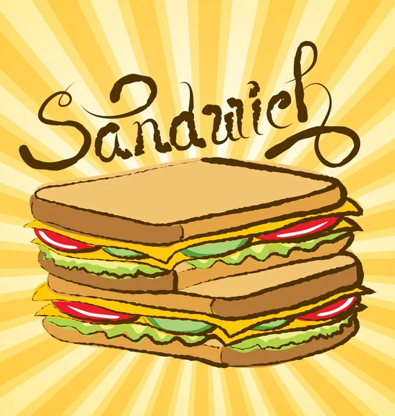 Sandwich Fast Food — Image vectorielle