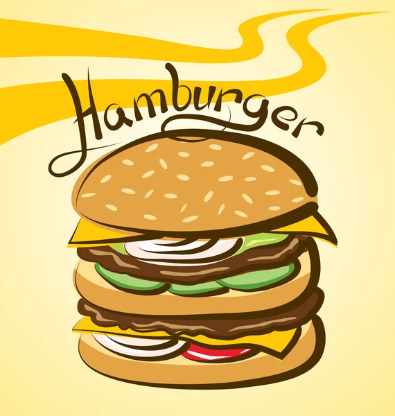 Hamburger fast food — Image vectorielle
