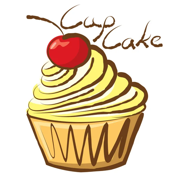 Süße Sahne-Cupcake — Stockvektor