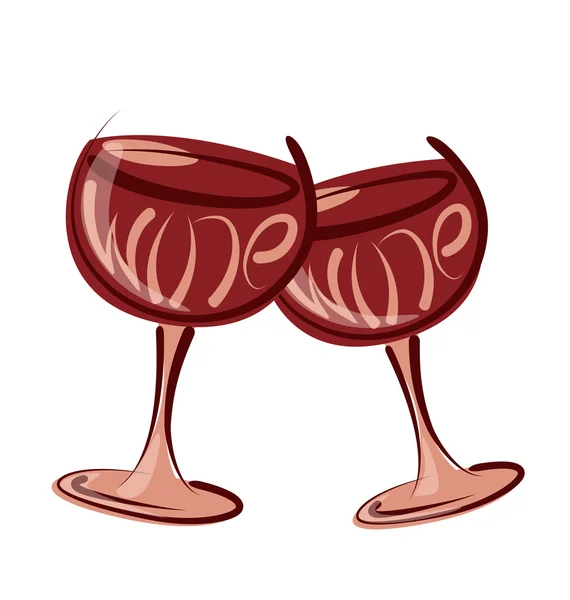 Verres de vin rouge — Image vectorielle