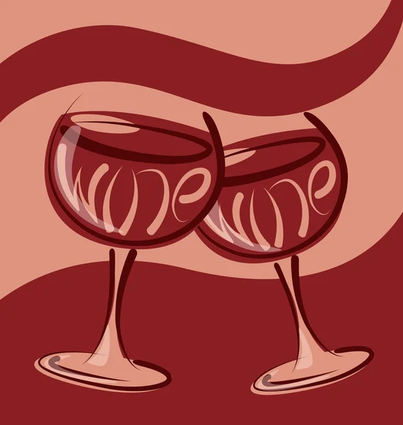 Verres de vin rouge — Image vectorielle