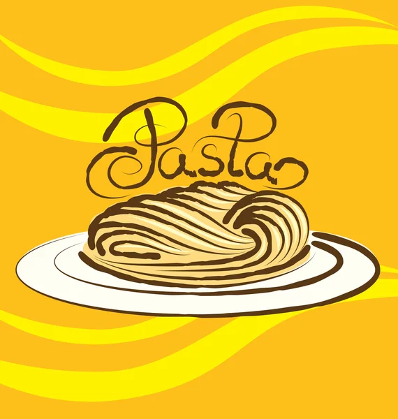 Pasta italiana o espaguetis — Vector de stock