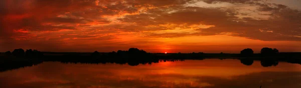 Dawn Lake High Resolution Panorama High Resolution Quality Early Morning — Stock fotografie