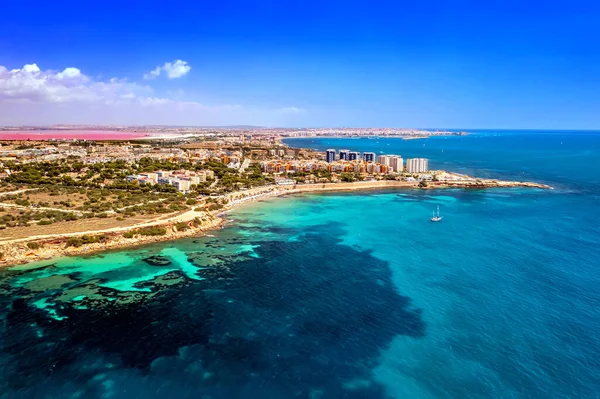 Foto de España desde un dron, Punta Prima, Playa Flamenca — Foto de Stock
