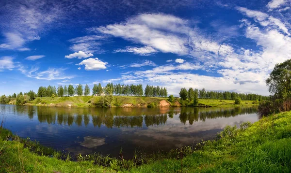 Panoráma nyári tájkép nagy felbontású nagy formátumú nyomtatáshoz — Stock Fotó