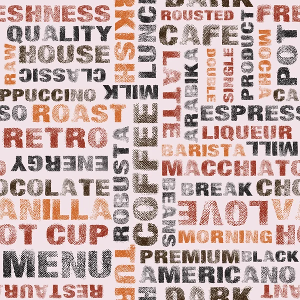 Patrón de palabras de café — Archivo Imágenes Vectoriales