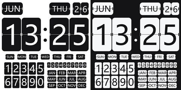 Calendario reloj flip — Vector de stock