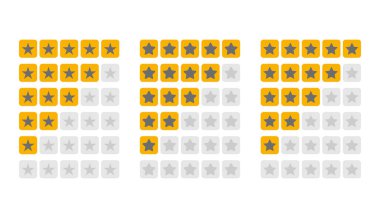 derecelendirme yıldızları ayarlandı, müşteri geribildirim beş yıldız şablonu