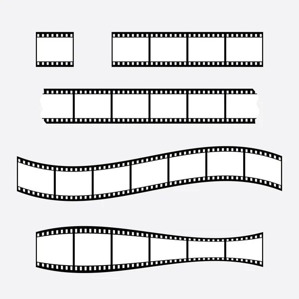 Tira de película, formato de marcos de película de 35 mm, tiras de cine en blanco — Vector de stock