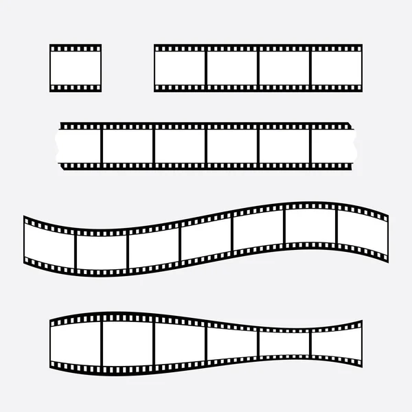 Film strip, 35mm film frames format, blank cinema strips — Stock Vector