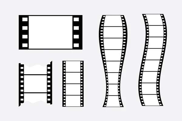 Tira de filme, formato de quadros de filme de 35mm, tiras de cinema em branco — Vetor de Stock