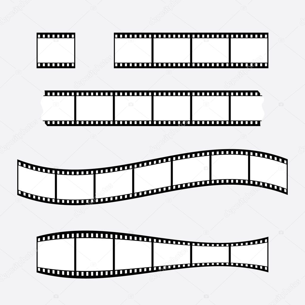 film strip, 35mm film frames format, blank cinema strips
