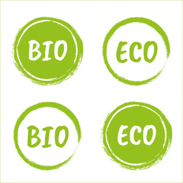 Organic product label, bio and eco icons — Stock Vector