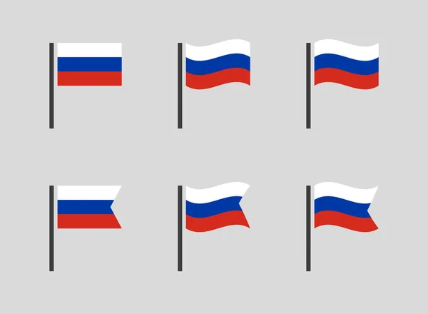 Ensemble de symboles du drapeau de la Fédération de Russie, icônes du drapeau national russe — Image vectorielle