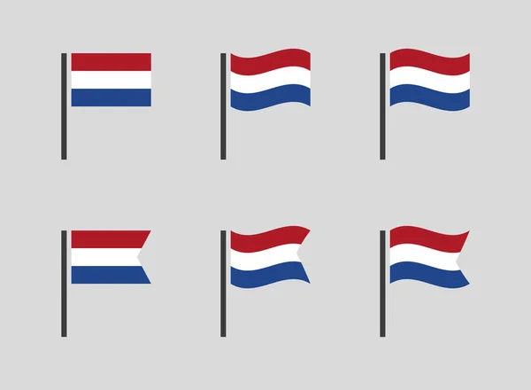 Ensemble de symboles du drapeau néerlandais, icônes du drapeau national néerlandais — Image vectorielle