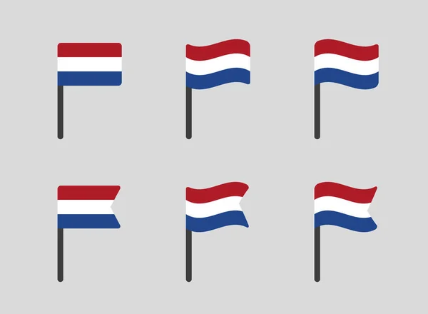 Ensemble d'icônes du drapeau néerlandais, symbole du drapeau néerlandais — Image vectorielle
