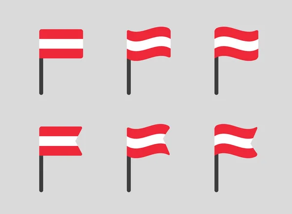 Conjunto de iconos de bandera de Austria, símbolos de la bandera de la República de Austria — Vector de stock