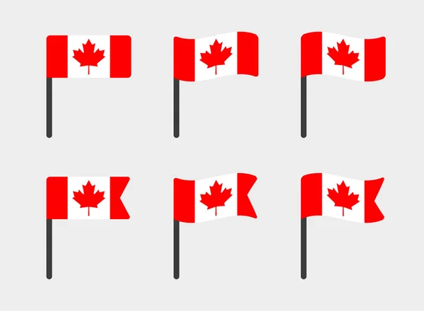 Conjunto de ícones de bandeira do Canadá, símbolos de bandeira canadense — Vetor de Stock
