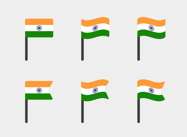 India flag icons set, symbols of the flag of Republic of India — Stock Vector