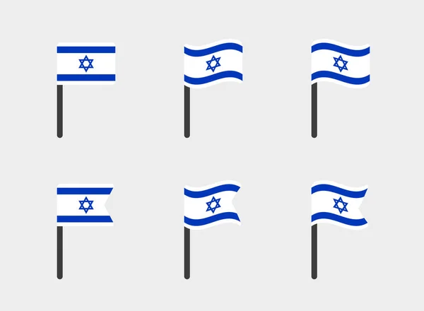 Conjunto de iconos de bandera de Israel, bandera nacional del Estado de Israel — Vector de stock