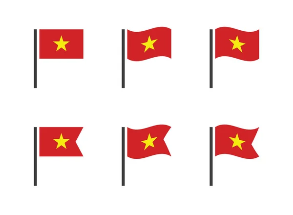 Flagge der Sozialistischen Republik Vietnam gesetzt, Symbole der vietnamesischen Flagge gesetzt — Stockvektor